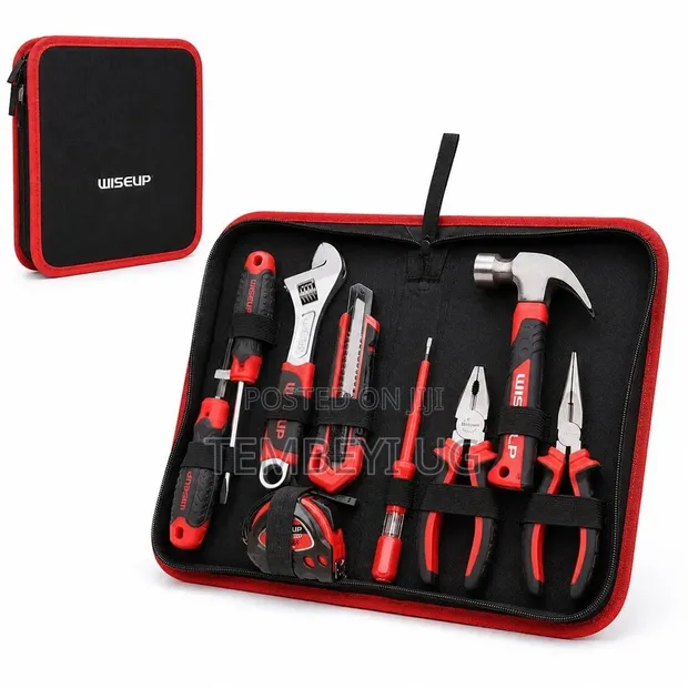Wiseup 10 Piece Portable Hand Tool Set with Bag - 1