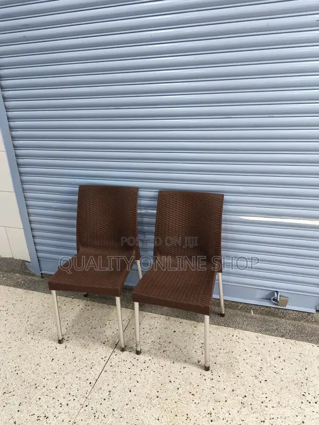 Modern Stackable Brown Plastic Chairs - 1