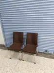 Modern Stackable Brown Plastic Chairs - 1