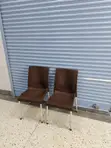 Modern Stackable Brown Plastic Chairs - 2