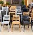 Brand New Stackable Dining Plastic Chairs (Brown) - 1