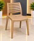 Brand New Stackable Dining Plastic Chairs (Brown) - 2