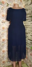 Women's Navy Blue Office Dress (Size M, L) - 2