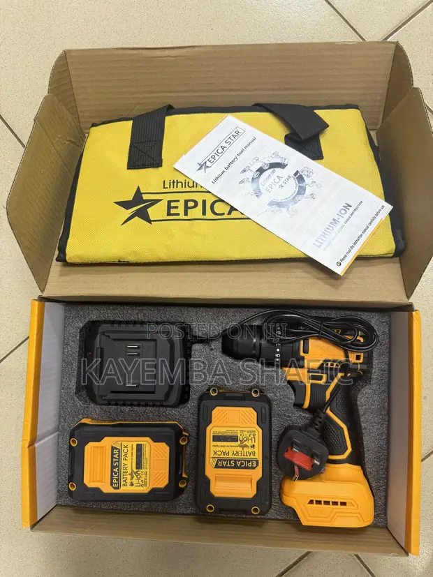 Epica Star Lithium-Ion Cordless Drill Machine Kit - Brand New - 1