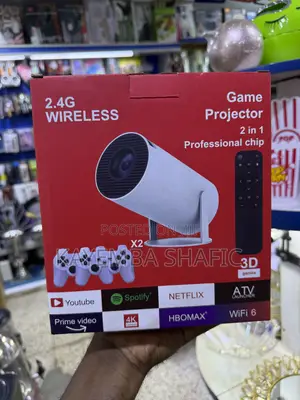 2-in-1 Smart Game Projector with Android TV & 2 Controllers