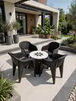 Plastic Patio Garden Table and Chairs Set - 1