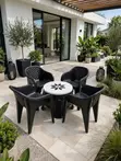 Plastic Patio Garden Table and Chairs Set - 2