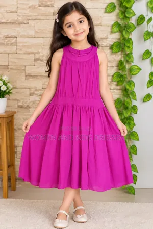 Kids Elegant Chiffon Dress - Pink