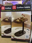 C-Shaped Sofa Side Table - Walnut & Metal - 1