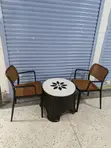 Coffee Plastic Table and Chairs Set - 3