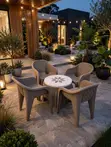 4 Seater Round Plastic Dining Set - Gray - 1