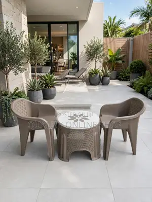 Balcony Plastic Table and 2 Chairs