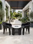 Balcony Plastic Table and 2 Chairs - 2