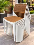 Crown Plastic Dining Chairs (Armless, Brown) - 1