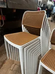 Crown Plastic Dining Chairs (Armless, Brown) - 2