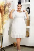 Women's White Chiffon Mini Dress - 1