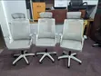 3 Refurbished Grey White Mesh Office Chairs - 1