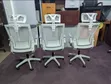 3 Refurbished Grey White Mesh Office Chairs - 2