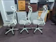 3 Refurbished Grey White Mesh Office Chairs - 3