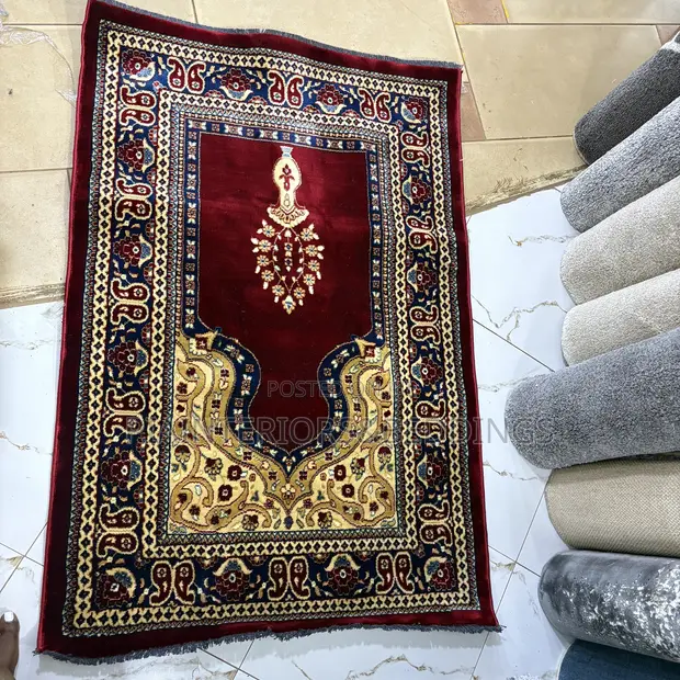 Prayer Mats - Gray & Maroon Red - 1
