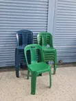 1 Piece Plastic Bar Chair - Blue - 2