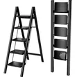 5-Step Black Foldable Ladder - 1