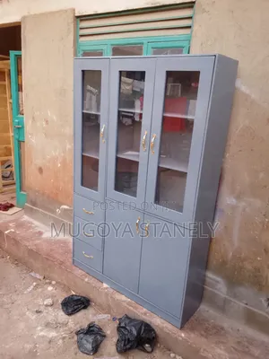 Wood-Mode Gray Cupboard with 6 Shelves