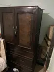 Solid Wooden Double Door Wardrobe with Drawers - 2