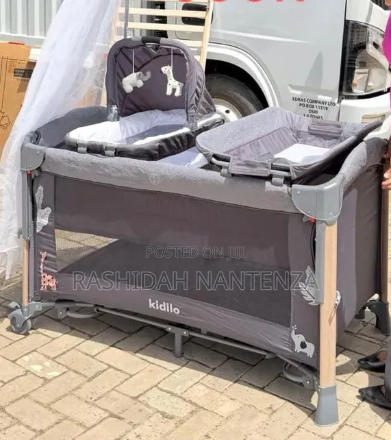 Kidillo 3-in-1 Luxury Baby Travel Cot / Playpen with Bassinet - 1