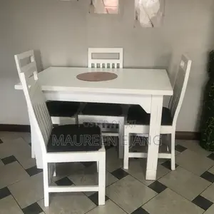 4 Seater Dining Set - White