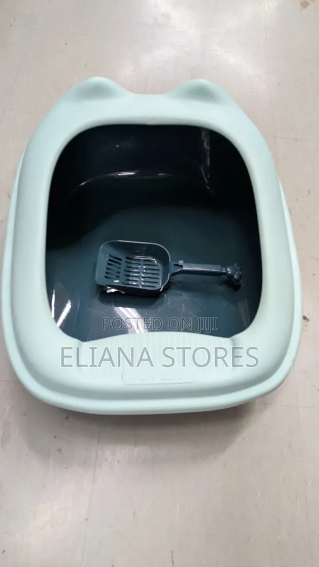 Semi Enclosed Cat Litter Box with Scoop - 1