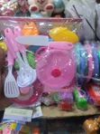 Children's Plastic Kitchen Play Set with Pink Cookware - 2