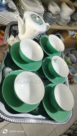 Japanese Green and White Porcelain Tea Set