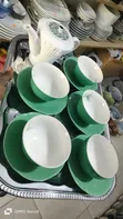 Japanese Green and White Porcelain Tea Set - 1