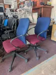 Second Hand Office/Boardroom Chairs - Maroon & Blue - 1