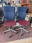 Adjustable High Back Office Chairs (Maroon/Blue) - 1