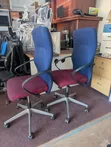 Adjustable High Back Office Chairs (Maroon/Blue) - 2