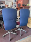 Adjustable High Back Office Chairs (Maroon/Blue) - 3