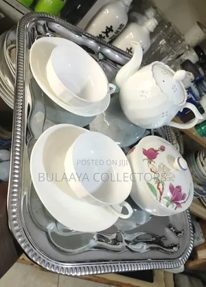 Japanese Elegant White Porcelain Tea Set