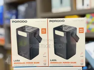 Porodo Lara 80000mAh Power Bank with Cables & Flashlight