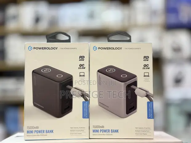 Powerology 15000mAh Mini Power Bank 45W with Display - 1