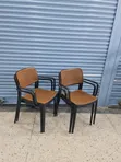 1pc Black Framed Plastic Chairs - 2