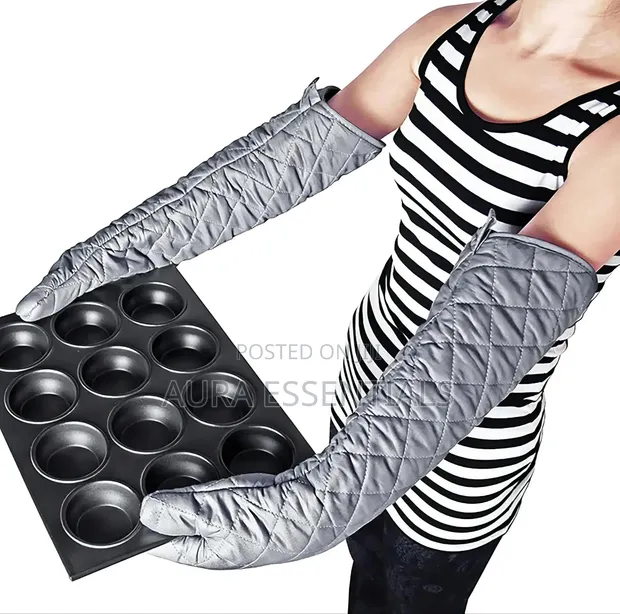 Extra-Long Heat Resistant Cooking Oven Glove - 1