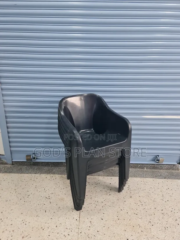 Plain Ratten Plastic Chairs (Set of 4) - 1