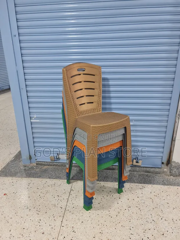 Matted Gold Plastic Dining Chairs (Set of 4) - 1