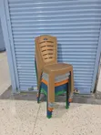 Matted Gold Plastic Dining Chairs (Set of 4) - 1