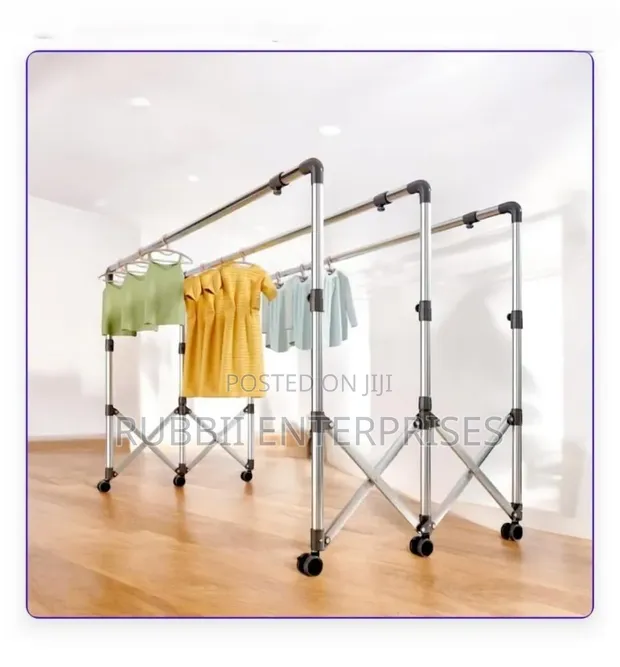 Multi-Functional Movable Cloth Rack (3 Bars, 150kg Capacity) - 1