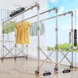 Multi-Functional Movable Cloth Rack (3 Bars, 150kg Capacity) - 2