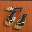 Zara Gold Kitten Thong Heel - 1