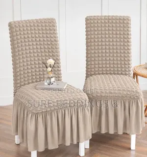 Majestic Dining Chair Covers - Bubble Textured with Ruffled Skirt